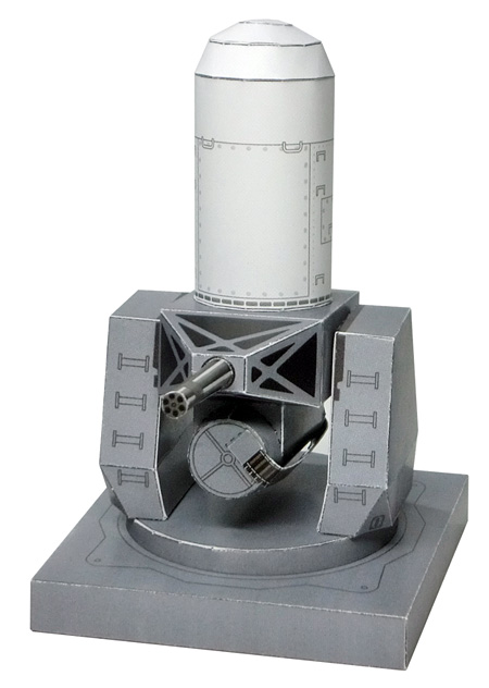 Paper model recortable del Phalanx CIWS. Manualidades a Raudales.