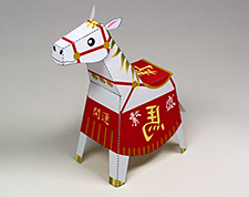 Papercraft recortable y armable del caballo símbolo de horóscopo chino del 2014. Manualidades a Raudales.