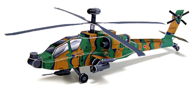 陸上自衛隊　戦闘ヘリコプター「アパッチ・ロングボウ」ペーパークラフト